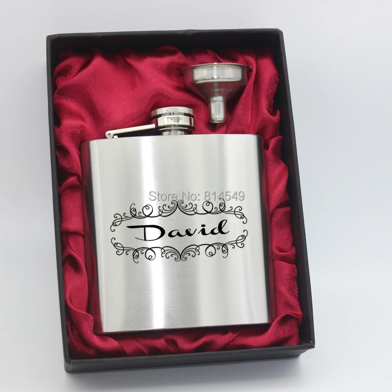 Personalized 6 oz hip flask for your personalized name engraved ,high