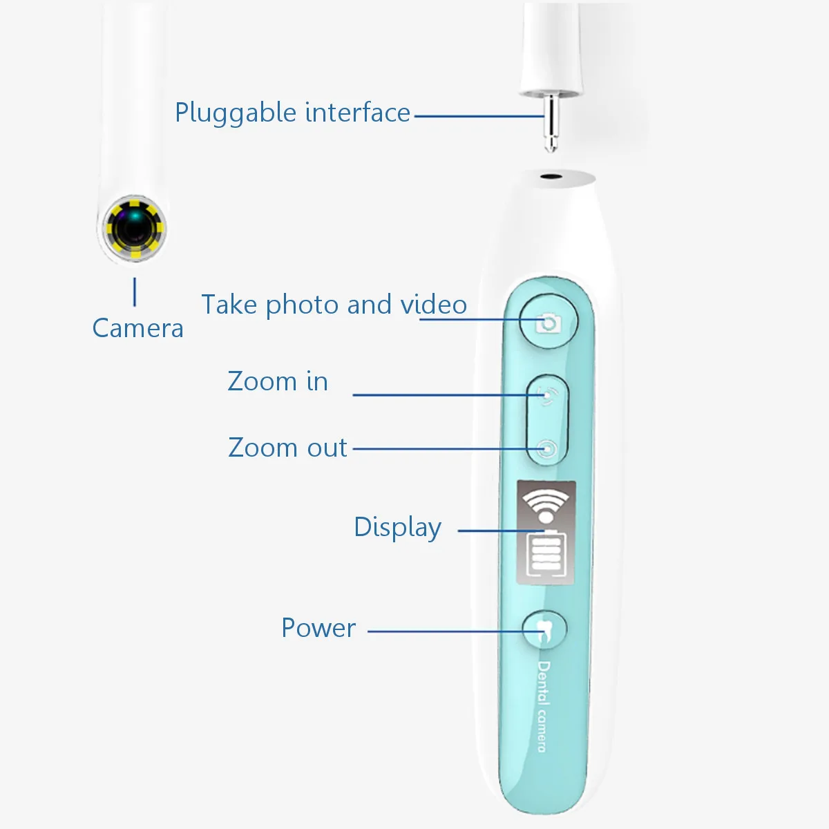  WiFi Wireless Dental Camera HD Intraoral Endoscope With 8 Led lights Inspection for Dentist Oral Re - 33054323240