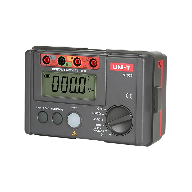 UNI-T UT522 цифровой заземления Измеритель сопротивления 0-400 V 0-4000 Ом переменного тока Сопротивление изоляции тестер с ЖК-дисплей подсветки