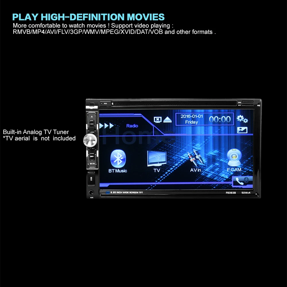Perfect Car DVD Player GPS Stereo 2 DIN Android 5.1 Auto Radio Octa Core 7 Inch Universal  bluetooth Audio Head Unit Support DAB DVR OBD 3