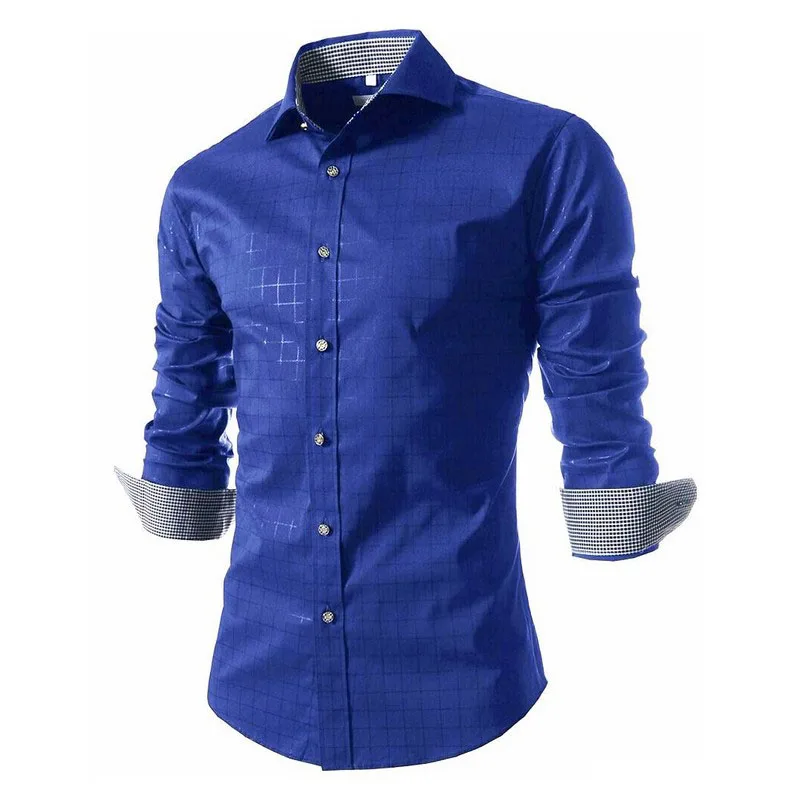 2018 New Autumn Fashion Brand Men Dress shirt Slim Fit Men Long Sleeve