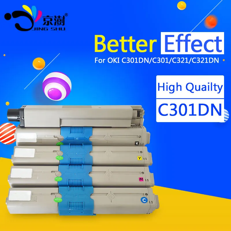 

1 set Jingshu Remanufactured Color Toner Cartridge replacement for OKI 44973536 44973535 C301 C301DN C321 C321DN (2k pages)