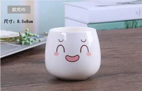 Керамический мультфильм Экспрессия цветочный горшок для суккулента проницаемые керамические зеленые горшки для растений гостиной офиса украшения сада - Цвет: 05