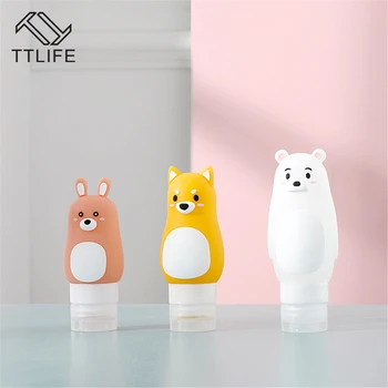 

TTLIFE Cartoon Animal Travel Sub-bottle Set Portable Shower Gel Shampoo Wash Bottle Silicone Empty Bottle Makeup Organizer