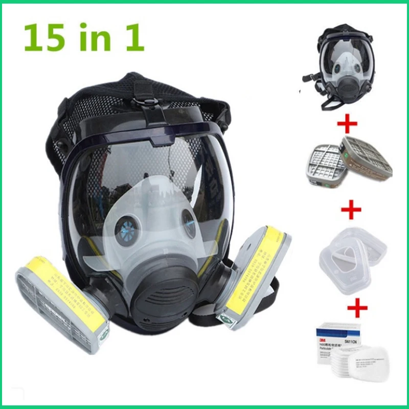 

15 In 1 Suit Industry Painting Spray Gas mask Same with 3M 6800 Chemcial Respirator 6001/5n11 filters