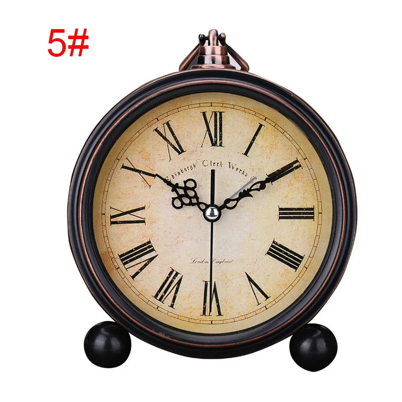 Vintage Alarm Clock Home Decoration Bedside Wake Up Table Clocks for Living Room Bedroom E2S