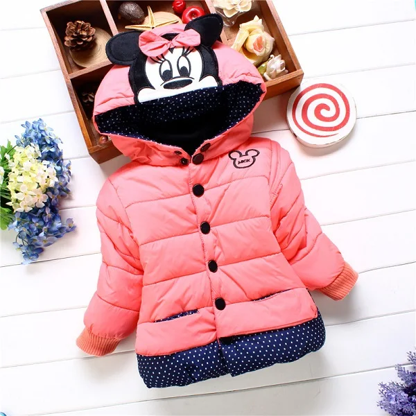 Рождественская зимняя куртка для детей с рисунком панды; Детские Зимние куртки для девочек; плотная Детская куртка с капюшоном; Одежда для девочек; верхняя одежда - Цвет: XC004-Pink
