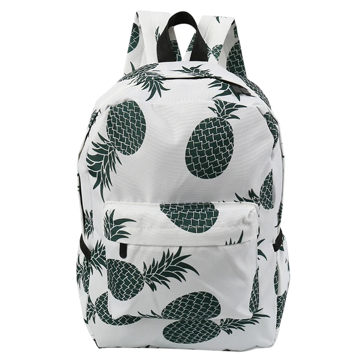 

Women Canvas Backpacks for Teenage Girls School bags Green Pineapple Travel laptop mini rucksack woman feminina 2018 fashion