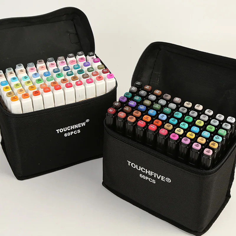 Touchfive 30/40/60/80 Colors Art Marker Set Alcohol Based Sketch Marker Pen For Drawing Manga Design Art Set Supplies