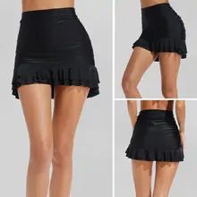 Купальный костюм для женщин бикини с юбкой низ с высокой талией рубашка с оборками купальники с оборками юбка Пляжная Женская одежда для плавания ming mayo