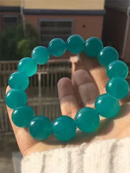 

Natural Mozambique Ice Amazonite Gems Bracelets For Women 12mm Green Crystal Round Bead Bracelet