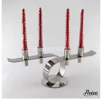 

European style stainless steel mirs shape design candle holder creative household decoration wedding candle holder free shipping
