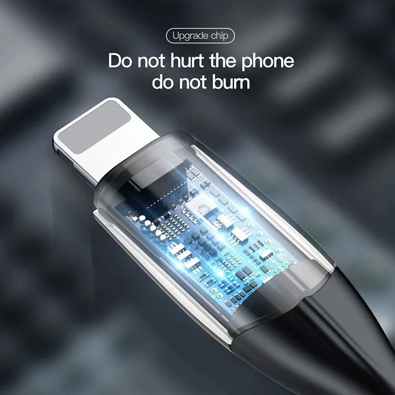 Baseus 2.4A светящийся usb-кабель питания для iPhone XR Xs X 8 7 6 плюс быстрая устройство для зарядки кабель мобильного телефона Зарядное устройство Шнур данных