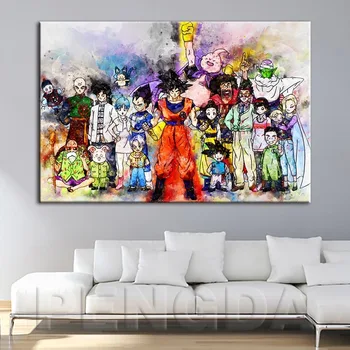 

Home Decoration Poster Wall Art Canvas Prints 1 Panel Dragon Ball Anime Painting Hd Pictures For Children Room Modular Framework
