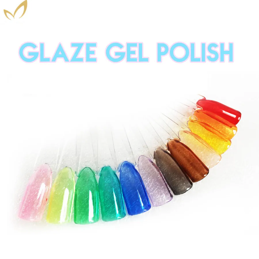16 Colors Transparent Glaze Style 6ml UV Glass Gel Nail Art Soak Off