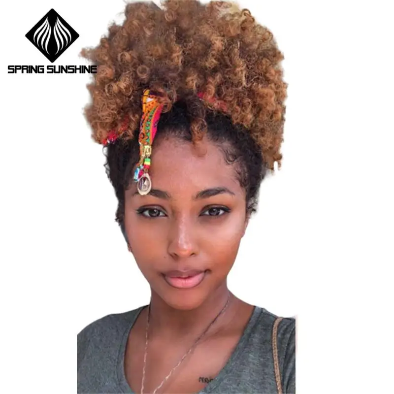 Spring Sunshine Hair Bun Soft High Ponytail Puff Afro Curly