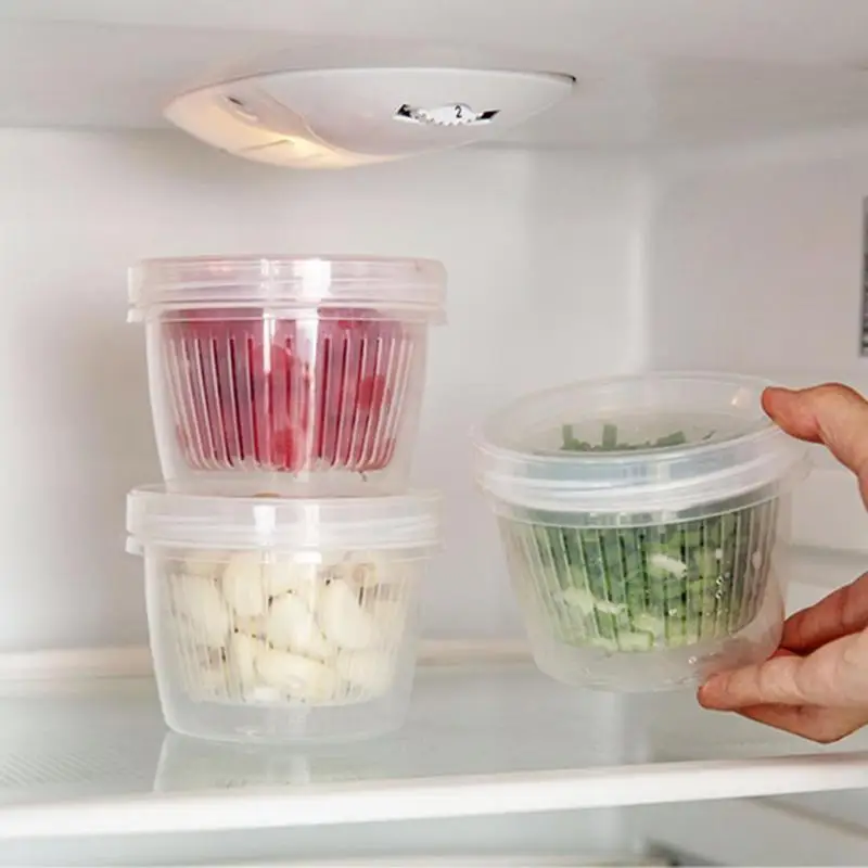 Креативная круглая сливная герметичная коробка для имбиря чеснока лук контейнеры для холодильника мусора ящик для хранения холодильника лоток кухонный Органайзер