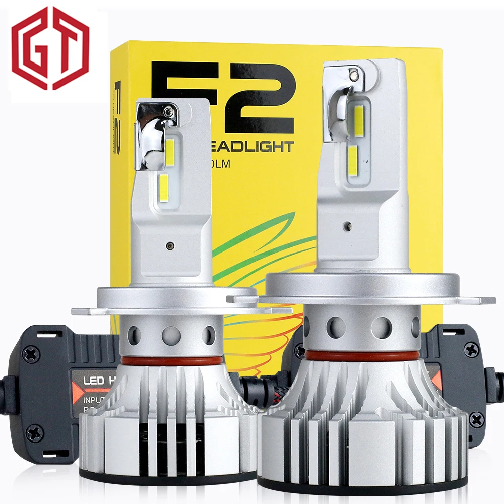 

GUANGJI 2pcs Car LED Headlight 9003 H1 H4 H7 H8 H9 H11 9005 9006 HB3/4 9012 72W 12000LM CSP Chips Turbo Fan 6000K Front Lamps