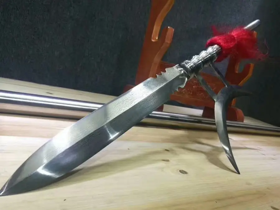 Чудесный KUNGFU Halberd копье копья меч ручной работы острый сложенный углеродистая сталь лезвие