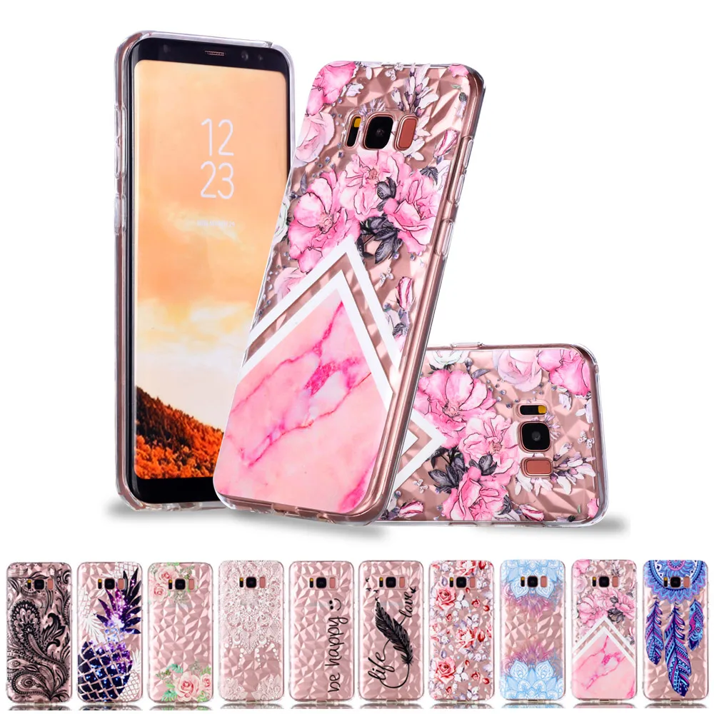 3D рельефный Алмазный чехол для Samsung S9 S8 A6 A8 A7 2018 розовый ананас мягкий силиконовый