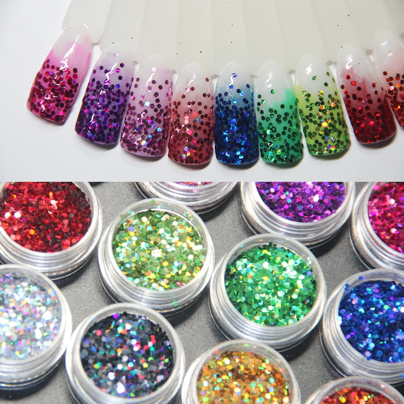 

Bukio Nail Glitter Shining Designs Nail Art From 12 Popular Clors Select Mini Hexagon Glitter Pigment Sparkles for Manicure