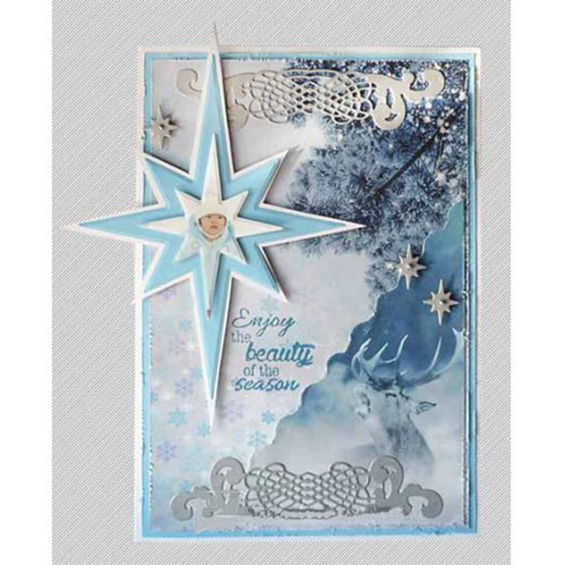 

JC Metal Cutting Dies Scrapbooking Star Craft Die Cuts for Card Making Album Embossing Folder Template Background Stencil Craft