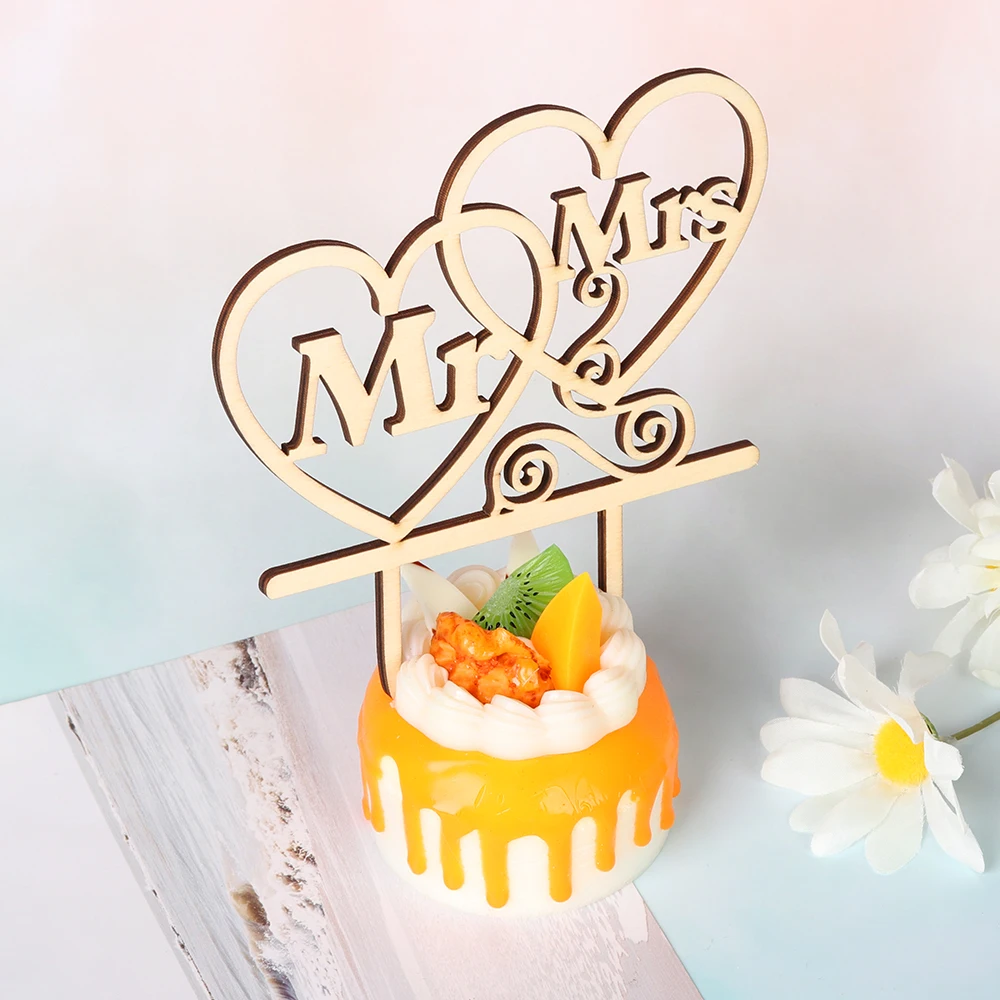 Mr& Mrs Топпер для торта DIY свадебный Топпер для торта лазерная резка деревянные буквы украшения для свадебного торта сувениры принадлежности Подарки для помолвки