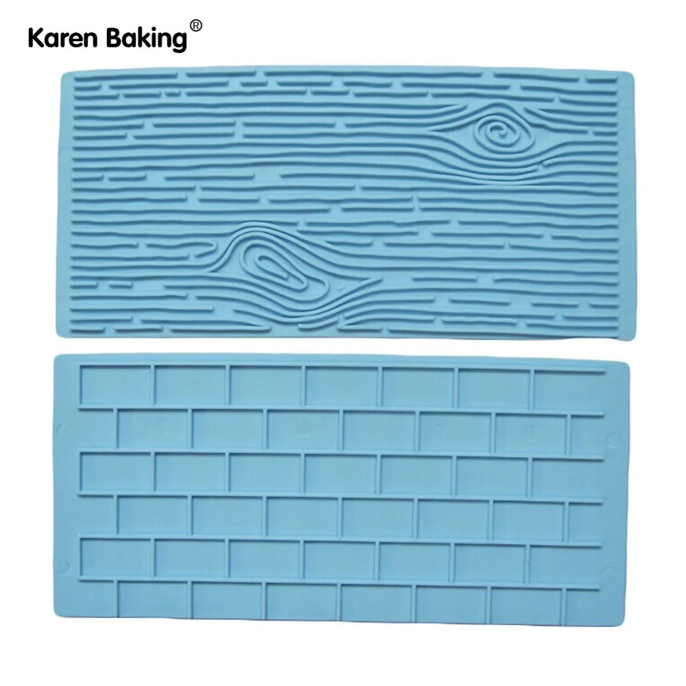

One Set Beautiful Wodden and Brick Shape Cake Fondant Mould Cookware Dining Bar Non-Stick Cake Decorating fondant mold--C364