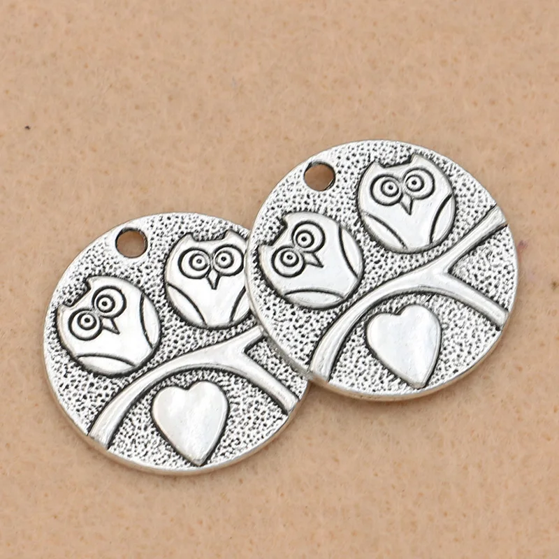 5 шт. посеребренные подвески в виде совы 24 мм|charm pendant|pendants for jewelry makingbird charm pendant |