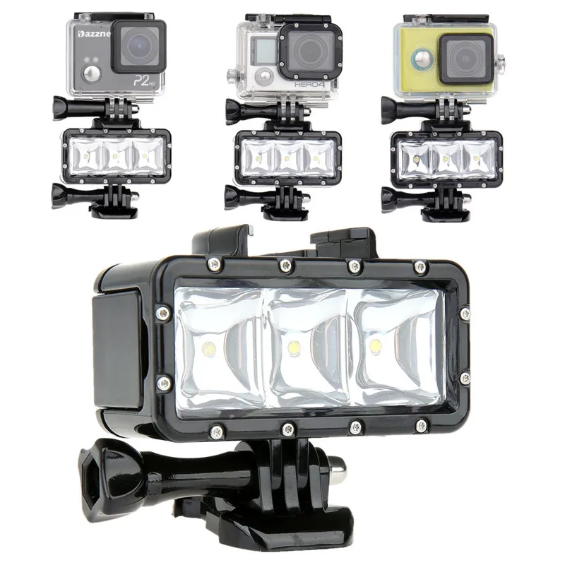Lightdow Potápěčská LED světla Podvodní lampa pro videokamery + jedna baterie + spona pro Gopro Hero 6 5 4 3+ SJCAM XiaoYi
