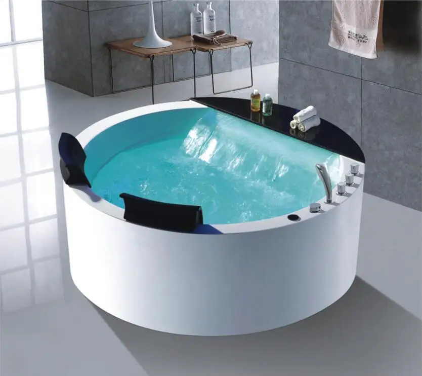 1500mm Round Whirlpool Bathtub Acrylic Hydromassage Waterfall Double People Tub NS1106 1500mm Round Whirlpool Bathtub Acrylic Hydromassage Waterfall Double People Tub NS1106