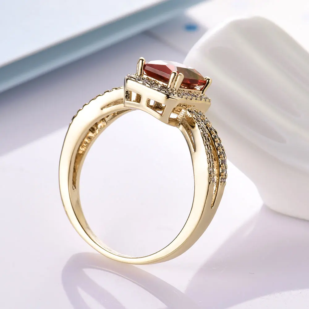 Moliam квадратный кубический циркон каменное кольцо для Для женщин Красный/Фиолетовый Кристалл палец Кольца Мода г. Мода украшения подарок mlr378/ mlr379