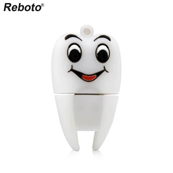 

Reboto usb flash drive pen drive dentist teeth u disk 64gb 32gb 16gb 8gb 4gb cartoon tooth model usb 2.0 memory stick toy