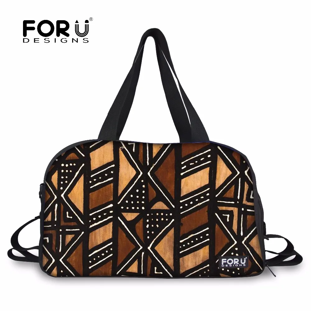 FORUDESIGNS Sport Bag for Women Fitness Gym Bag vintage African printing Training Bag Large Tote Shoulder Bags Shoes Pocket