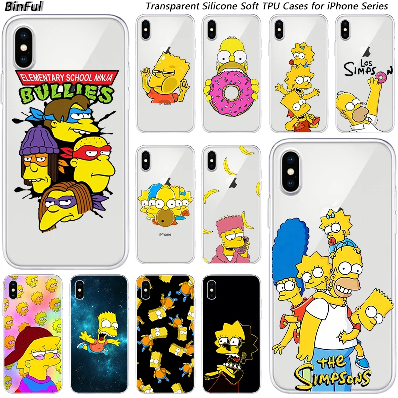 Мягкий силиконовый модный прозрачный чехол Los Simpsons для Apple iPhone 11 Pro XS MAX XR X 7 8 Plus 6 6s Plus 5 5C 5S SE