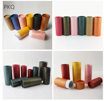 

50pcs Kraft Paper Packaging Tube Round Small Cardboard Box Recyclable Colorful Gift Tube Box Glass Dropper Bottle Packaging Box