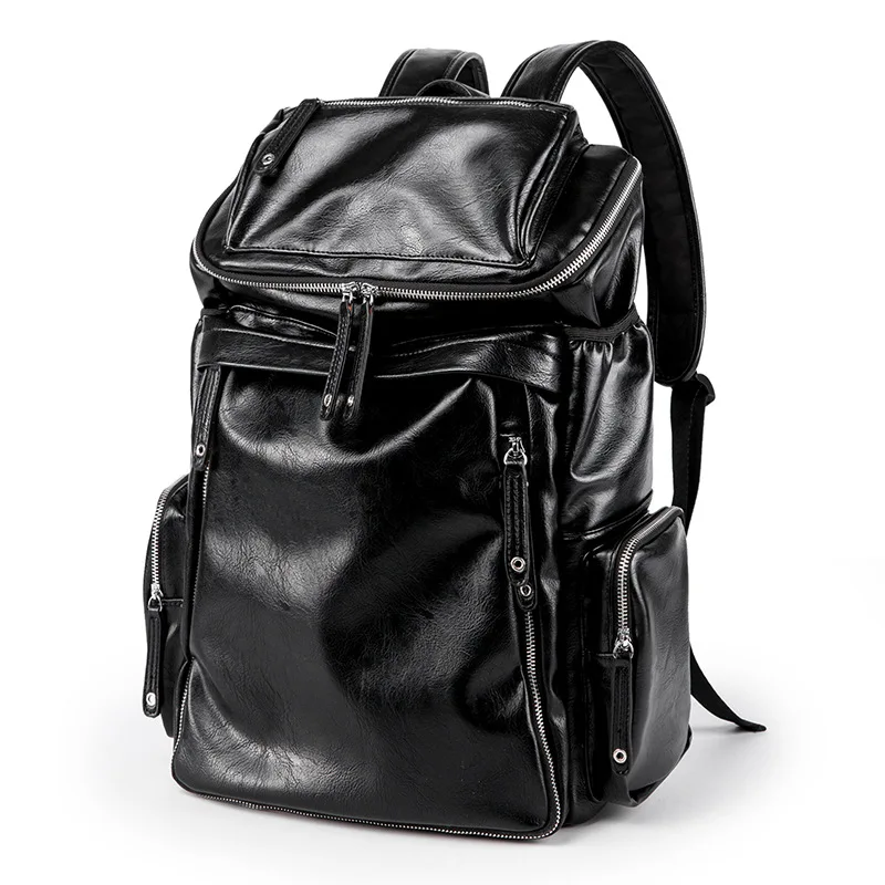 Элегантный дизайн большой вместительности мужской s PU кожаный рюкзак для путешествий повседневные мужские рюкзаки дорожный рюкзак оптом