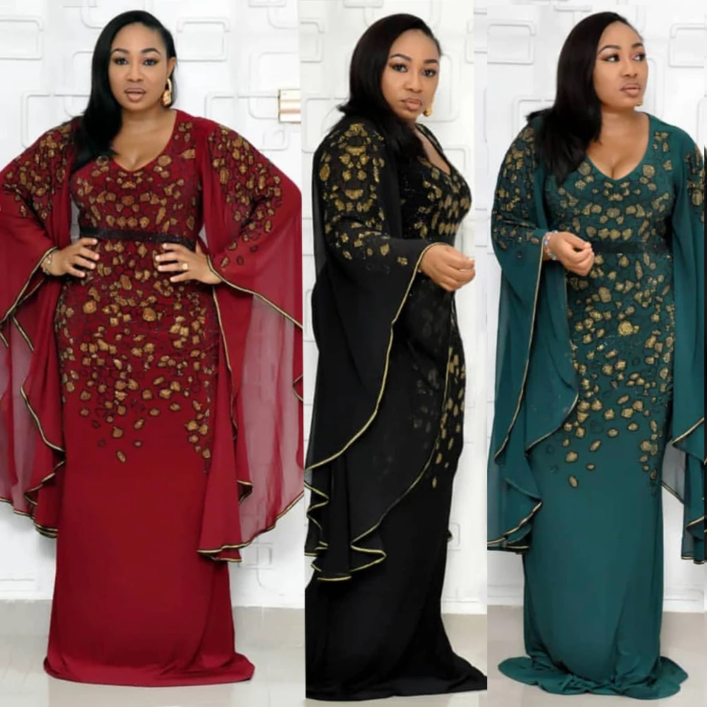 

New african dresses for women robe africaine femme long loose maxi dress ankara africa clothes embroidered dashiki bazin riche