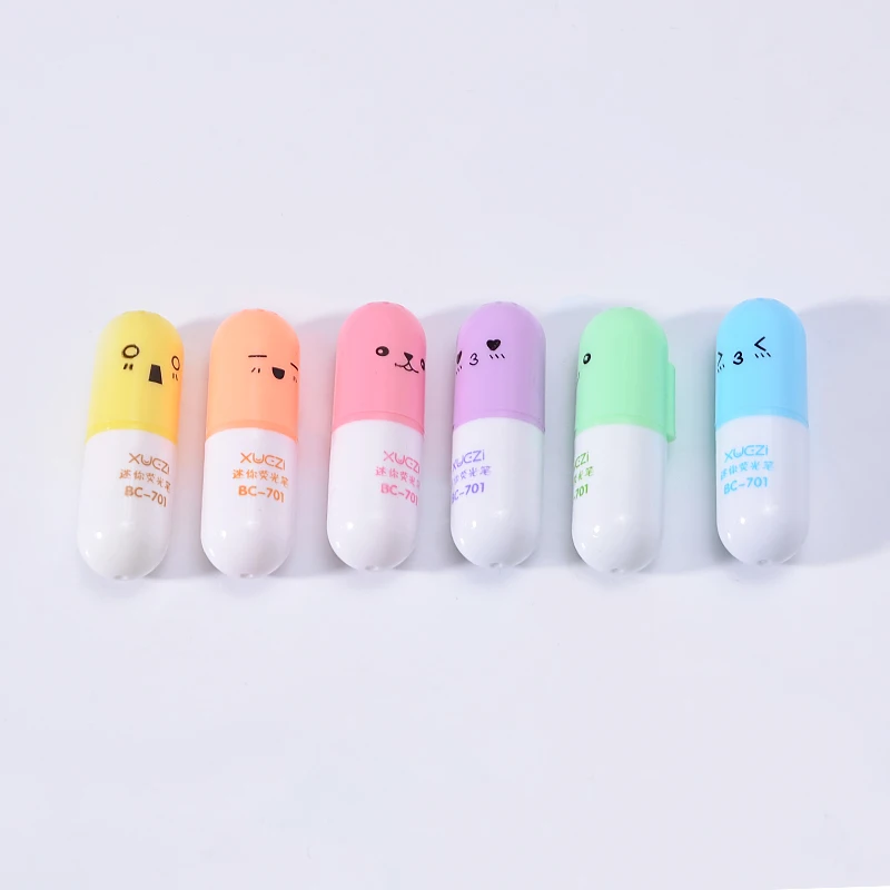 6 шт./лот Kawaii художественные маркеры милые капсулы витаминные таблетки маркер