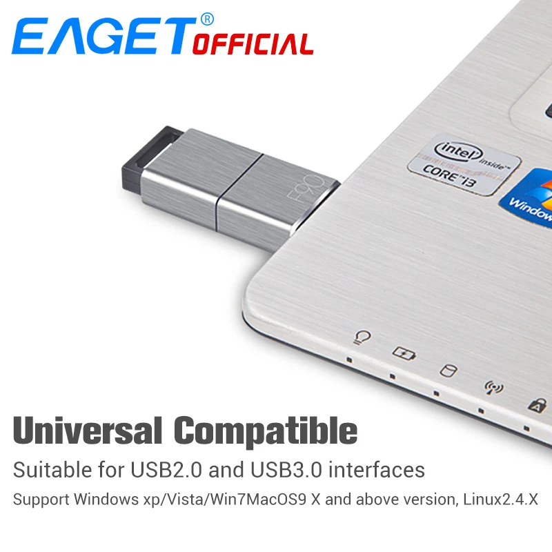 Eaget F90 USB3.0 USB флеш-накопитель 16 ГБ 32 ГБ 64 Гб 128 ГБ 256 Гб металлический мини-накопитель карта памяти USB 3,0 флэш-диск