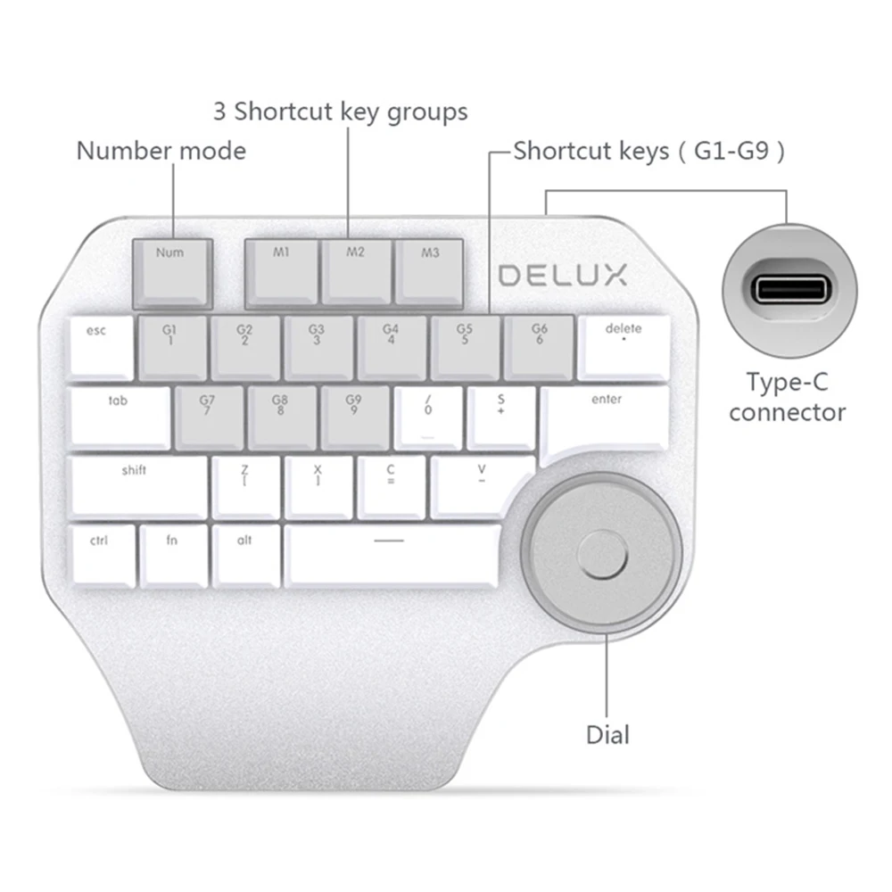 Delux T11 Bluetooth Беспроводная игровая клавиатура мышь с комбинированным циферблатом