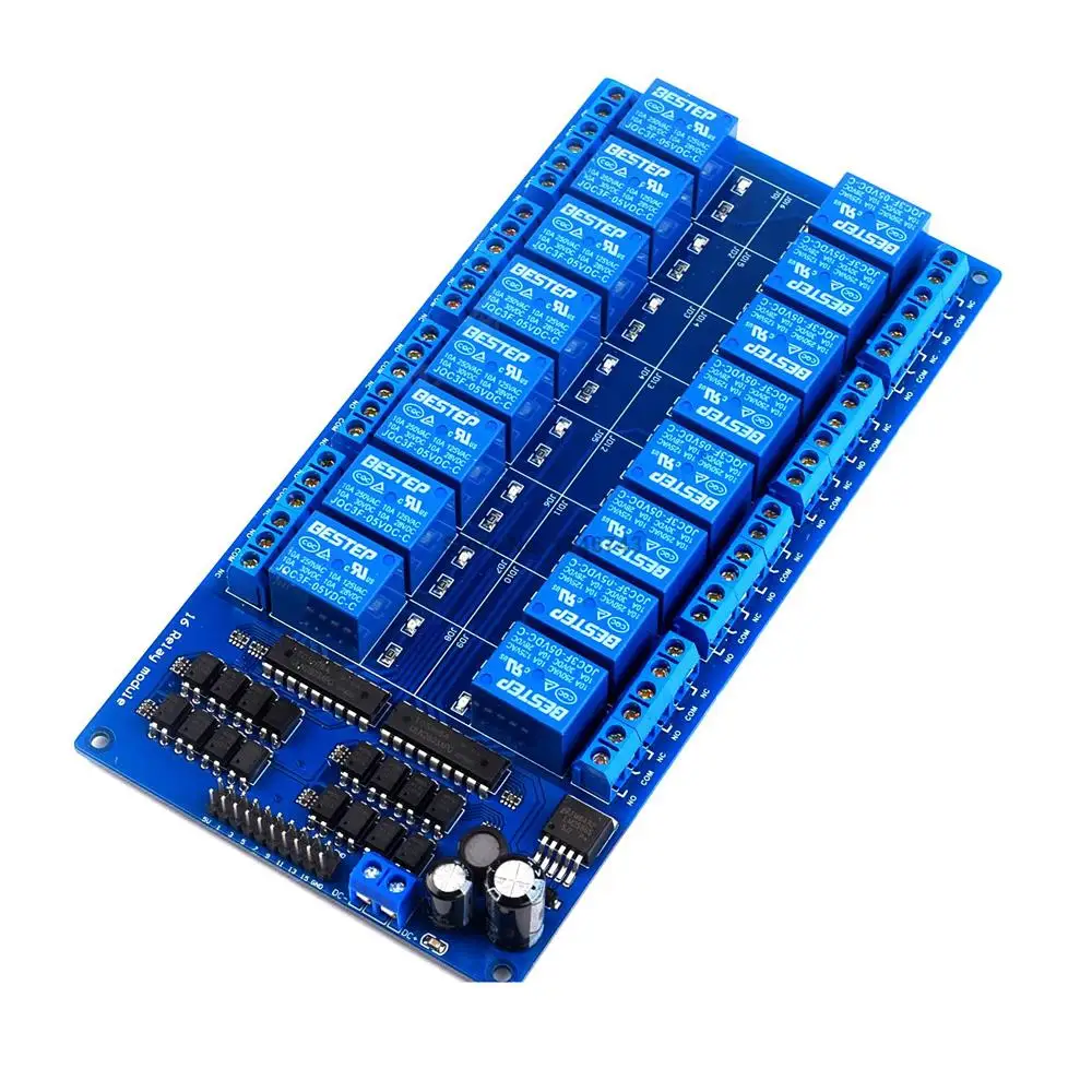 16 Channel 5V Relay Shield Module with Optocoupler LM2576 Power Supply For Arduino