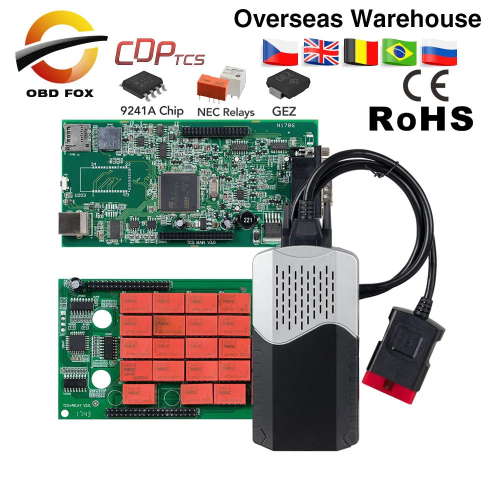 

CDP TCS CDP Pro OBD2 green board 2016 R1 keygen for CARS/TRUCKS OBD2 Diagnostic Tool obd II scanner code reader