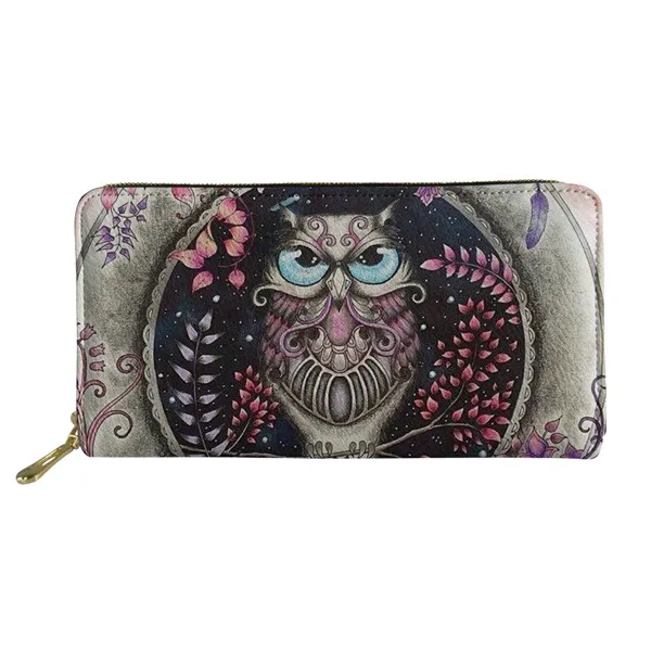 SS0338Z21 Кошелек на застежке-молнии с милым рисунком совы, сумка для телефона, держатель для карт, розовая сумочка-клатч для девочек, сумочки Carteira Notecase - Цвет: SS0338Z21
