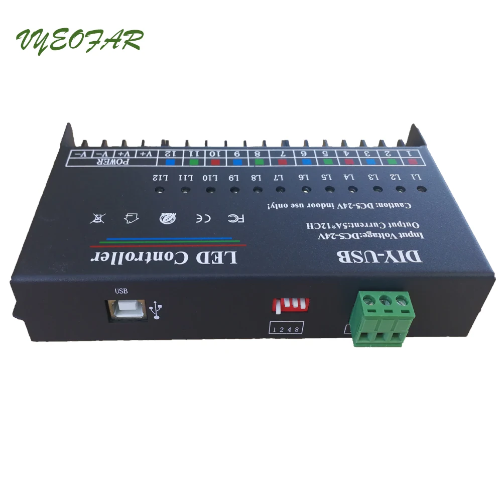 USB DIY светодиодный RGB/RGBW контроллер 12 программируемых канала 12V 24V 5A * 12CH 3528 5050 один