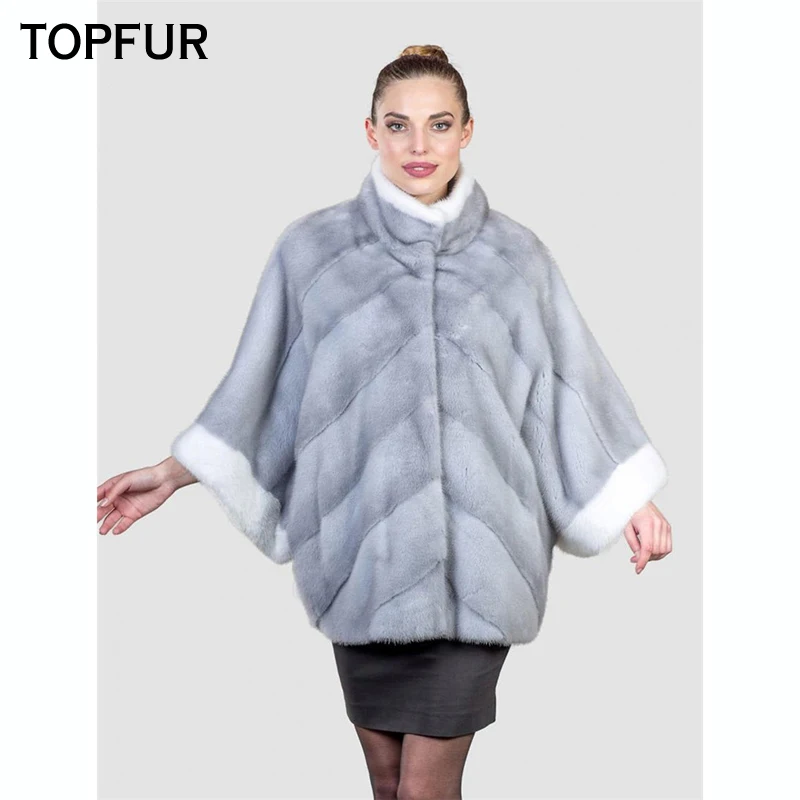 TOPFUR Women With Fur Collar Top Quality Mink Fur Coat 2018 Luxury Natural Fur Outwear Winter New Arrival Real Mink Fur Coat TOPFUR Women With Fur Collar Top Quality Mink Fur Coat 2018 Luxury Natural Fur Outwear Winter New Arrival Real Mink Fur Coat