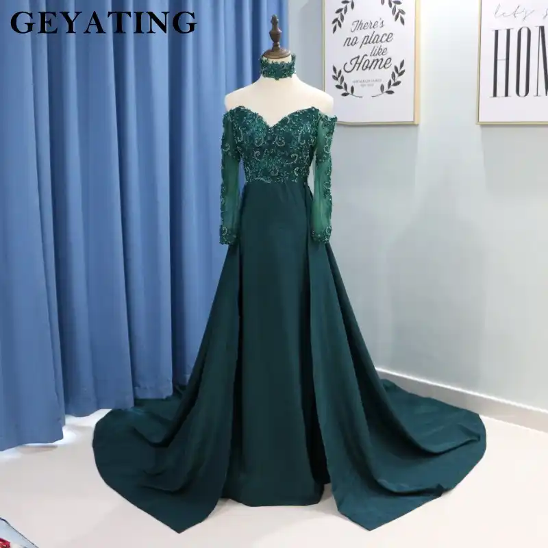 emerald green evening dress