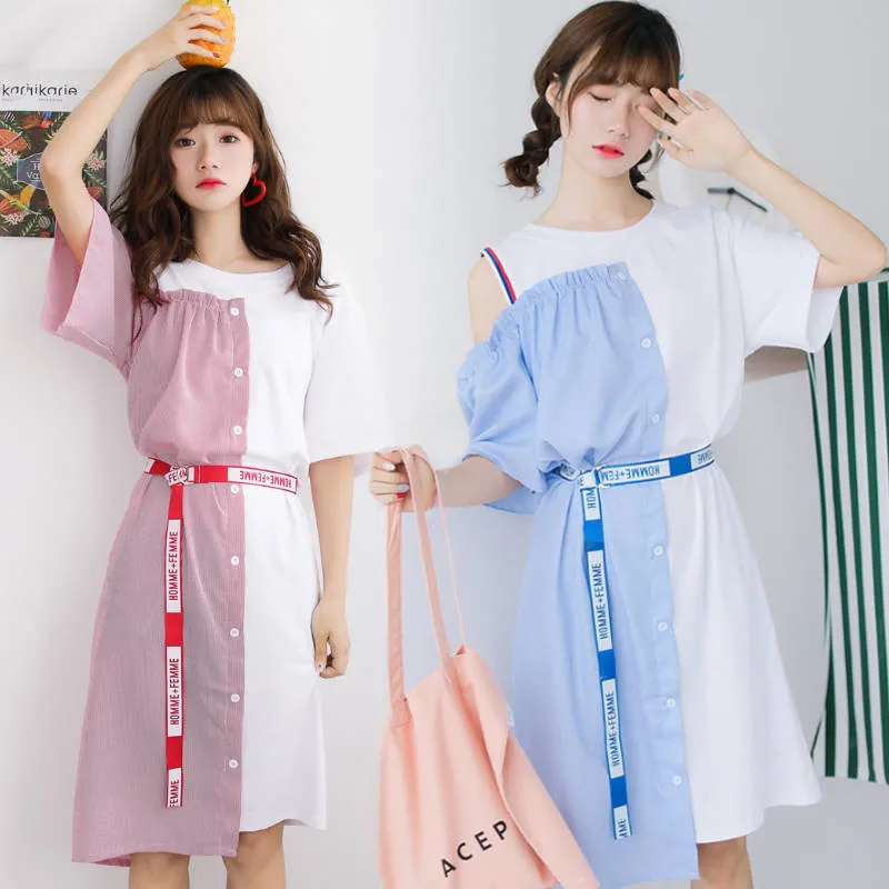 

Fashion Harajuku Summer Vintage Dress Women Short Sleeve Korean Dress Casual Loose Dress Vestidos 2019 Party Dress Girls