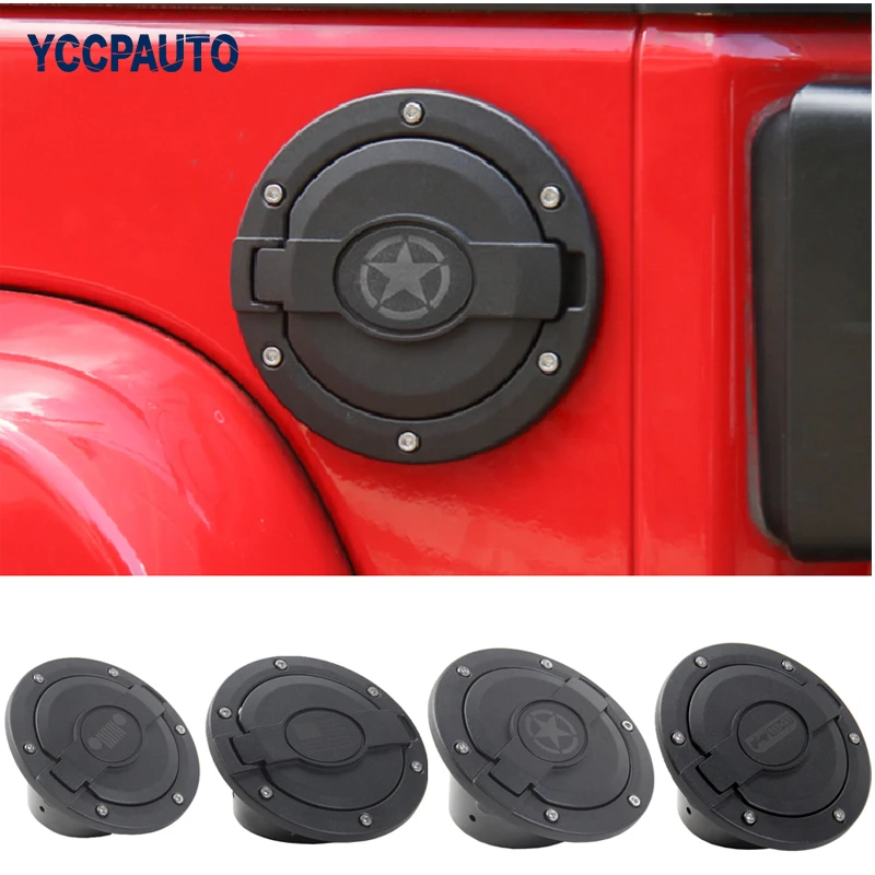 

New Design Fuel Tank Covers For Jeep Wrangler JK 07-17 Black With Logo Car Tank Cap for Jeep Wrangler 2 & 4 Doors Car Styling