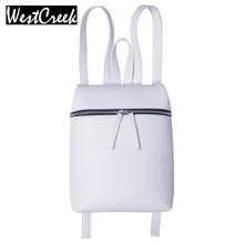 Westcreek Marke Einfache Designer Kleinen Rucksack Frauen Weiß und Schwarz Reise Pu-leder Rucksäcke Damen Weibliche Rucksack Bagpack